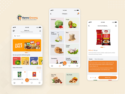 Grocery - mobile app design typography ui ux