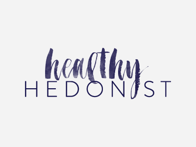 Healthy Hedonist identity typography watercolour branding logo