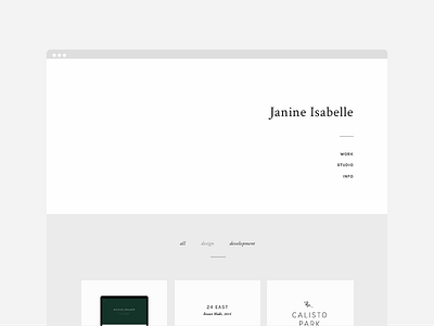 Portfolio minimal monochrome portfolio website