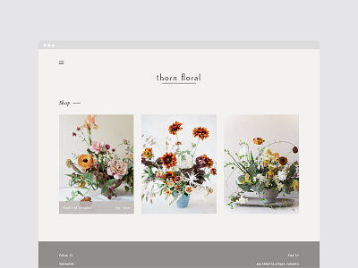 Thorn Floral e commerce florist layout typography web web design