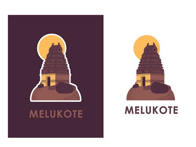 An identity for a heritage site culture details hindu history identity illustration india logo monuments postcard religion temple