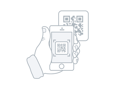 Scan QR Code hand illustration iphone qr code