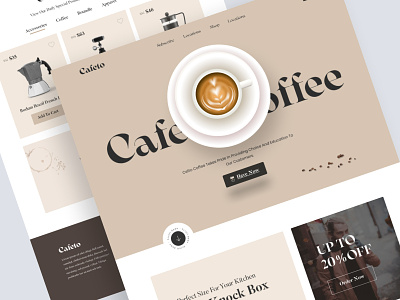 Coffee Shop and Coffee items Landing page design agency app coffee coffee store design graphic design home homepage landing page mdsajib modern online store popular product design tea ui uiux user interface web website