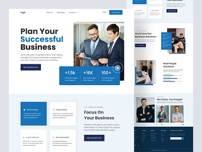 Business consultant and planing support Landing page design.