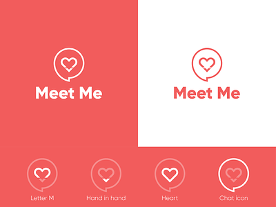 Meet Me (Dating app) app app logo branding dating app design dating app logo design flat heart logo icon illustration logo logodesign minimal vector
