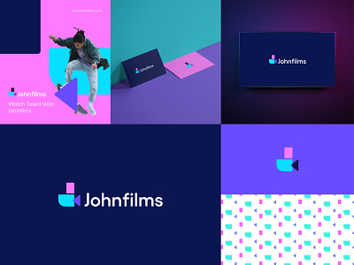 Johnfilms brand identity 3d animation brand brand identity brand logo brand pattren branding cinema logo cinematic logo documentary logo filmmaker filmmaking films graphic design logo logodesign minimal pattern