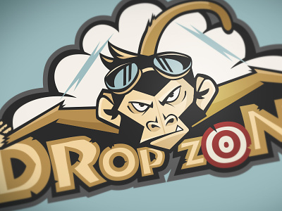 Skydiving Ape ape basejump cloud glasses graphic logo logo design skydive tail target