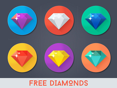 Free Diamond Icons colorful diamond flat free freebie icon minimal psd shiny simple