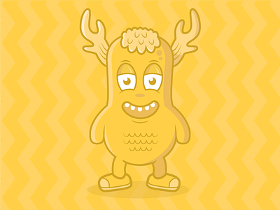 Cute Monster animal antlers character cute illustration mascot monster vector yellow