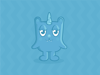 Unicorn Monster animal blue character cute girl illustration mascot monster unicorn vector
