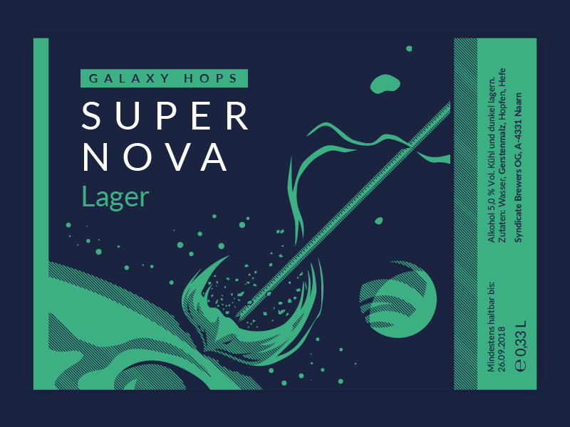 Galaxy Hops Beer Labels beer bottle brand branding galaxy label neon packaging planet print space typography