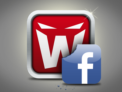 Wappwolf Facebook Automator Icon aluminum bite blue facebook icon ios iphone red wappwolf wolf