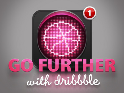 Dribbble Invite Giveaway basketball contest draft dribbble giveaway glossy icon invitation invite ios notification pink traffic traffic light
