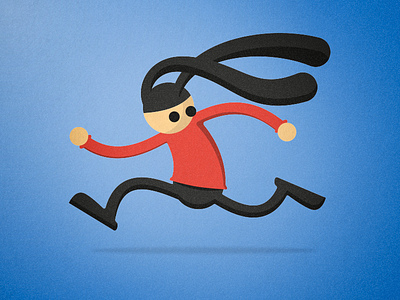 Running Bunny Man illustration vectors