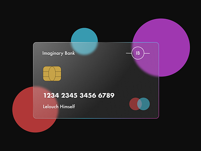 Credit Card (Glassmorphism) dark background design glassmorphism illustration webdesign