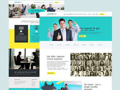 Recruitment company colored design flat minimal ui web