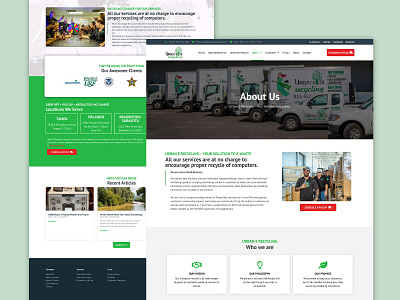 Urban E Recycling - full website design and build branding clean design design flat green minimal website design wordpress
