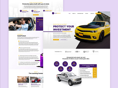 Auto Insurance auto auto insurance branding car design gold insurance mockup purple web website design yellow