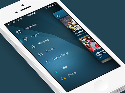 Main Nav iOS7 apple application design ios7 iphone navigation news sahan soccer sports user experience user interface