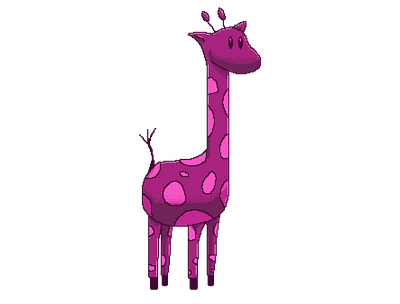 Purple Giraffe Pixel Art animal branding cogwurx design giraffe illustration logo pixel pixel art purple retro