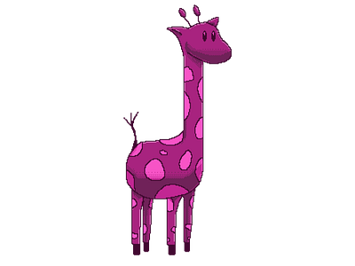 Purple Giraffe Pixel Art