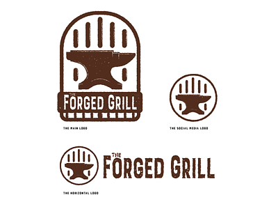 The Forged Grill anvil bbq bbq sauce brand branding cogwurx design forge grill iron logo organic retro ui