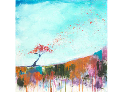 Windy Day 01 abstract abstract expressionism cogwurx expressionism landscape organic tree wind