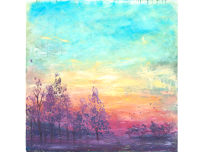 Purple Haze abstract cogwurx expressionism impressionism landscape nature oil painting organic square