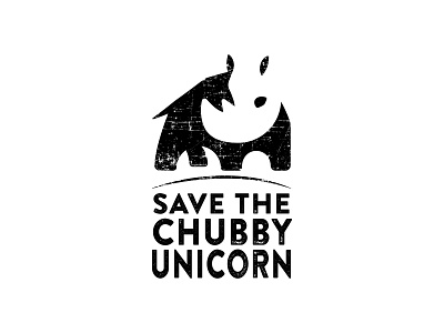 Series 01 - Save the Chubby Unicorn animal cogwurx design funny humor illustration logo nature rhino rhinocerose typography unicorn