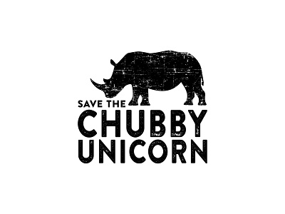 Series 02 - Save the Chubby Unicorn animal cogwurx funny humor illustration logo retro rhino rhinoceros typography unicorn