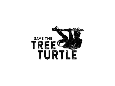 Series 02 - Save the Tree Turtle animal cogwurx design funny humor illustration internet meme logo nature organic retro sloth slow tree turtle
