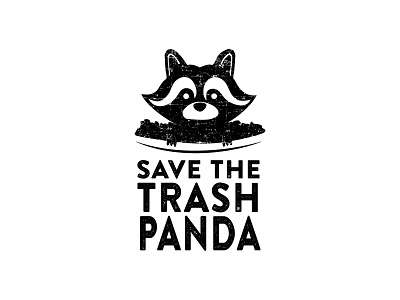 Series 01 - Save the Trash Panda bin cogwurx design funny garbage illustration logo meme panda raccon raccoon racoon retro trash typography