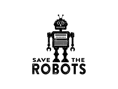 Series 02 - Save the Robots automata bots cogwurx design funny humor illustration logo persons retro robot robots tin robot typography