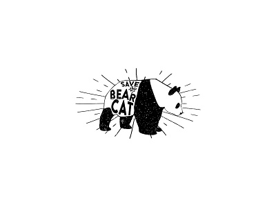 Series 03 - Save the Bear Cat animal bear cat cogwurx design funny humor illustration logo nature panda retro typography