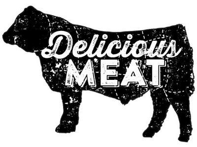 Delicious Meat butcher cogwurx cow food grunge meat retro steak typography