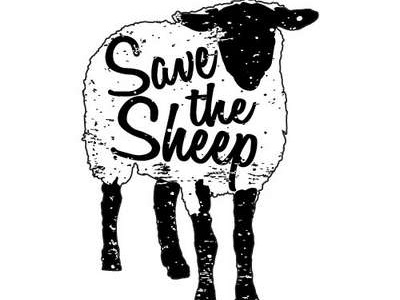 Save the sheep animal cogwurx farm irony lamb retro sheep sheeple stamp typography