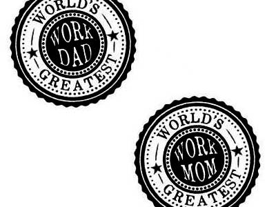 World's Greatest Office parents badge busybody cogwurx corporate dad logo mom office overbearing retro
