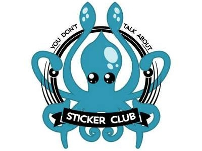 Sticker Club badge cephalopod club cogwurx fight logo ocean retro squid stickers tentacles