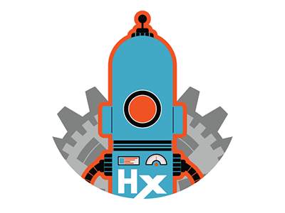 Hx Sticker 01 Hx Bot branding gear icon logo robot work