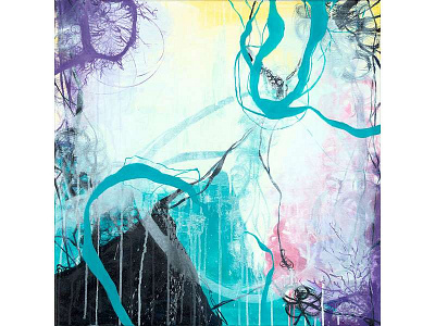 Icewind abstract expressionism lines oil painting painting vines