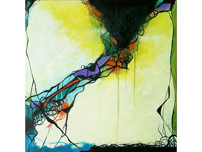 Glass and Smoke abstract expressionism lines oil painting painting vines