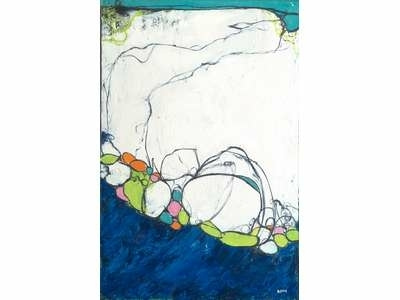 Sapphire Shore abstract abstract expressionism cogwurx expressionism lines ocean oil painting organic vines