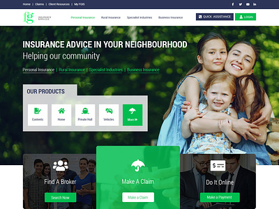 FG Insurance Services design typography ui ux web