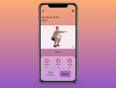 Workout of the Day design illustration ui ux