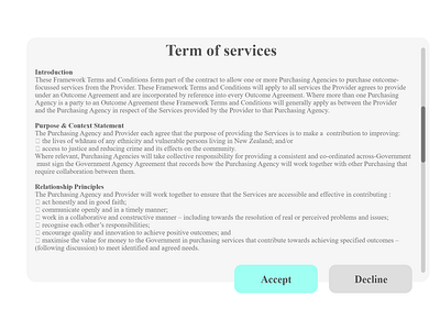 #DailyUI #089 Terms of service