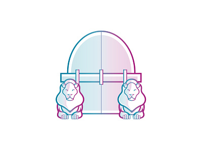Doodle from the Finitba project app bank design guard icon illustration lion power ux