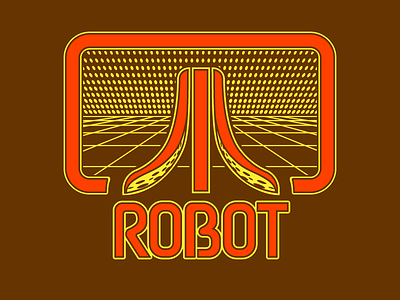 Robot Octopus (70's Atari T-shirt Version) art brand game inspiration lettering parody shirt typography illustration logo logotype type