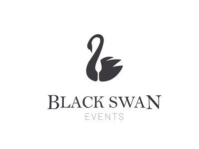 Black Swan Events black champagne events glass logo negative space swan