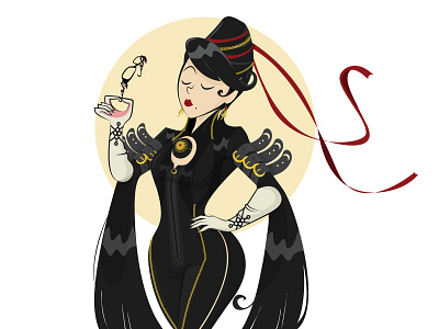 witch bayonetta character game vector witch