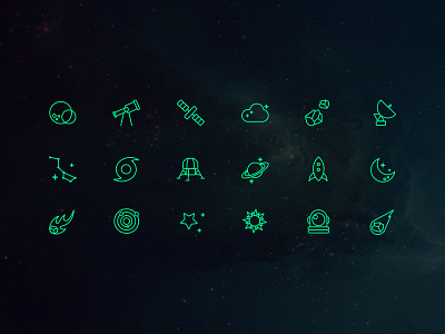 Space Icons branding icons planets satellites space